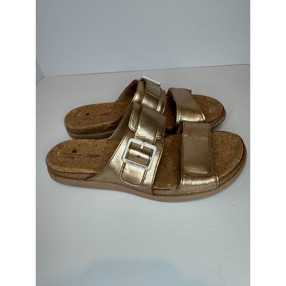 CLOUDSTEPPERS by Clarks Slide Sandals Step June Sun Rose Gold Size 9 - Picture 7 of 8